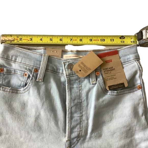 Levi’s Premium ribcage straight super high rise ankle jeans button fly size 25 - Picture 8 of 16